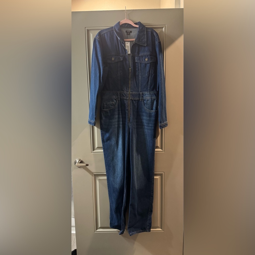 Nasty Gal Classic Blue Denim Jumpsuit